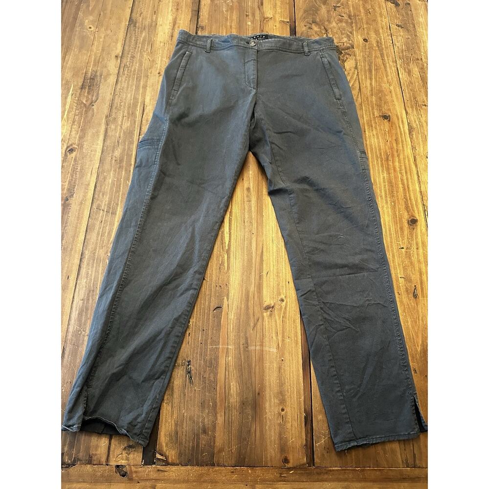 Theory Size 6 Olive Khaki Ankle Pants Zipper Pockets Preppy Casual Office
